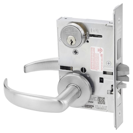 Corbin Russwin Apartment or Dormitory Mortise Lock, PS Lever, A Rose, Satin Chrome ML2067 PSA 626
